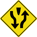 Divided Highway Ahead Sign