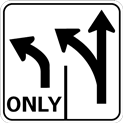 Left Lane Turn Only Sign