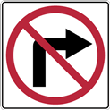 No Right Turn Sign