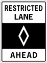 Restricted Lane Ahead Sign