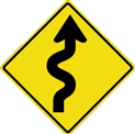 Windng Road Curves Sign