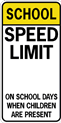 School Speed Limit Sign